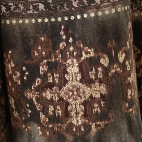 H&M Skirt sage green with Gold accents sz 4 - Picture 3 of 10